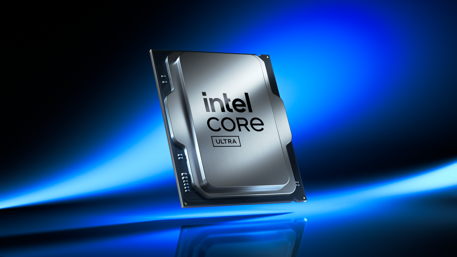 The Intel Core Ultra 3 205T processor, featuring a unique blend of single-core performance and multi-threaded capabilities, with a descriptive background image of a CPU and motherboard, showcasing its colour and design, available in the UK