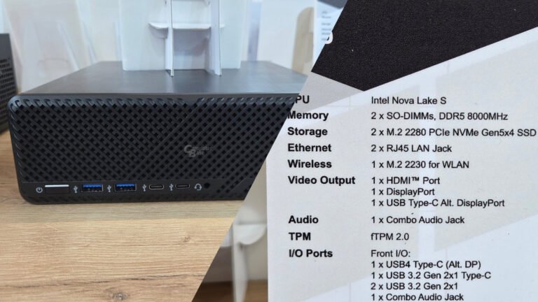 Intel Nova Lake S series CPU with DDR5-8000 support, showcased at Embedded World 2026 event in Germany, featuring enhanced memory frequency and cutting-edge specs, set to revolutionise the UK market