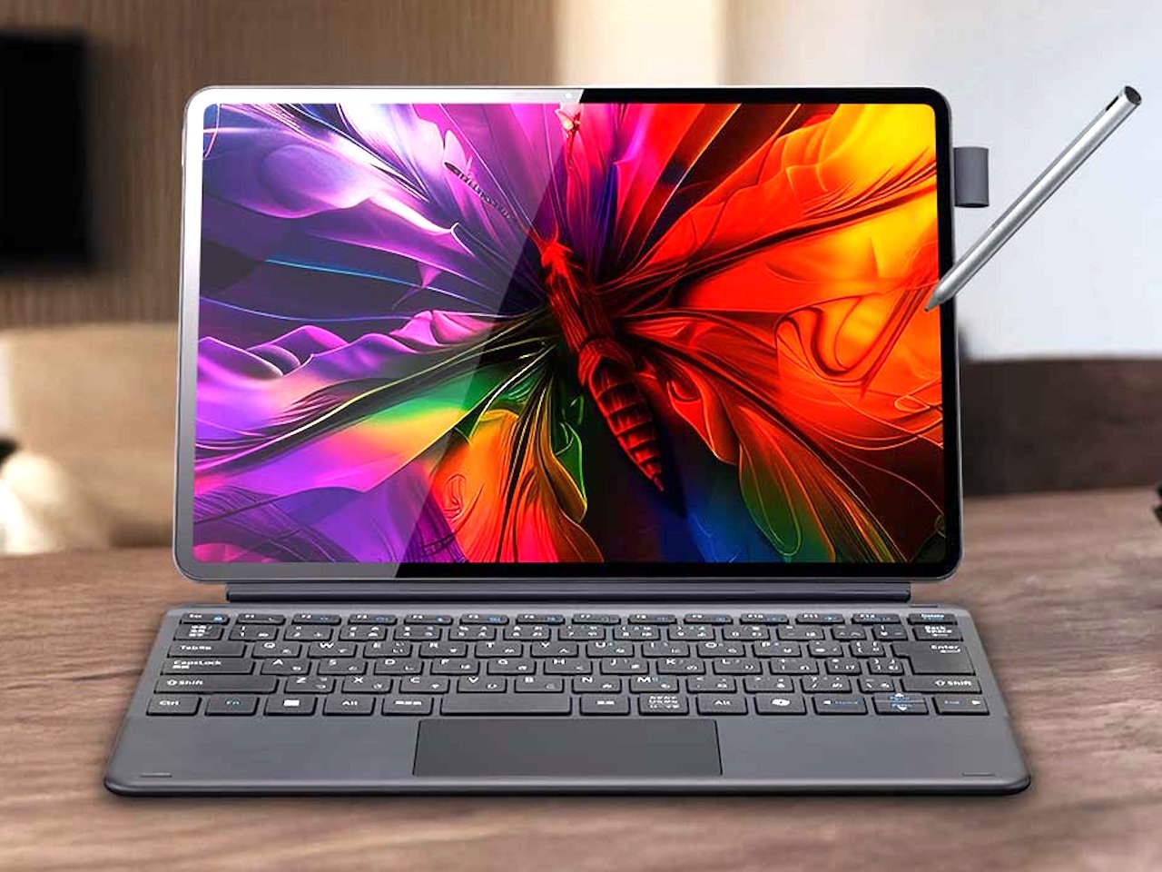 The M2 2-in-1 tablet PC features a stunning 12.6-inch OLED display with 10-point multitouch and pen input, perfect for creatives and professionals in the UK. With its sleek design and impressive specs, this device is sure to make a statement in the tech world. The M2's primary keyword is 'M2 2-in-1 tablet PC' and it boasts a range of innovative features.