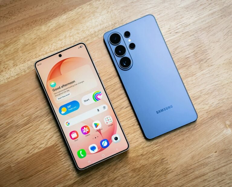 A close-up of a silicon smartphone battery, with a cityscape in the background, representing the potential impact of this technology on the UK smartphone market and the behaviour of its users, with a focus on the colour and design of future devices