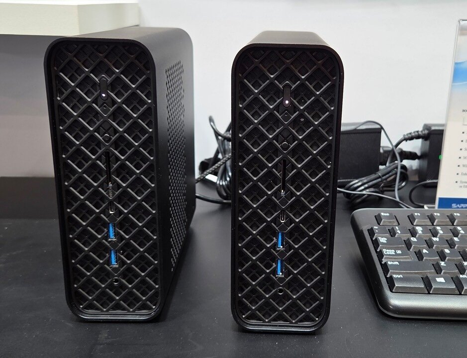 Sapphire's gaming mini PC with AMD Strix Halo and Radeon 8060S, featuring a compact design and exceptional performance, perfect for UK gamers and enthusiasts, with a powerful Radeon 8060S iGPU and 128 GB of RAM