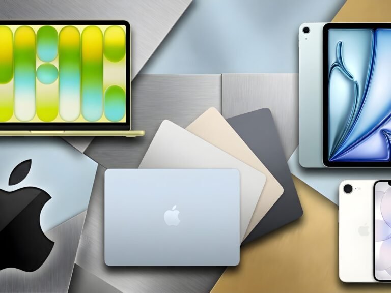 Apple's latest devices, including the iPhone 17 Pro Max, iPhone 17e, MacBook Neo, iPad 11, Apple Watch SE 3, and AirPods 4, showcased together, highlighting their sleek designs and innovative features, offering unparalleled value to UK consumers