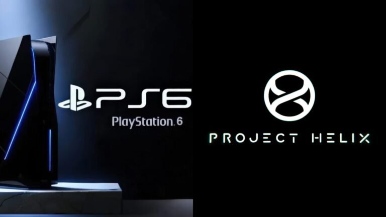 An image of a gamer holding a controller, with a TV screen in the background displaying a gaming scene, with the words Project Helix and PS6 written in the foreground, highlighting the excitement and anticipation surrounding the release of these next-generation consoles in the UK