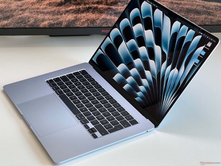 The MacBook Air 15 M5 in action, playing Assassin's Creed Shadows at over 30 fps, with a colourful and vibrant display, showcasing its impressive gaming capabilities in the UK