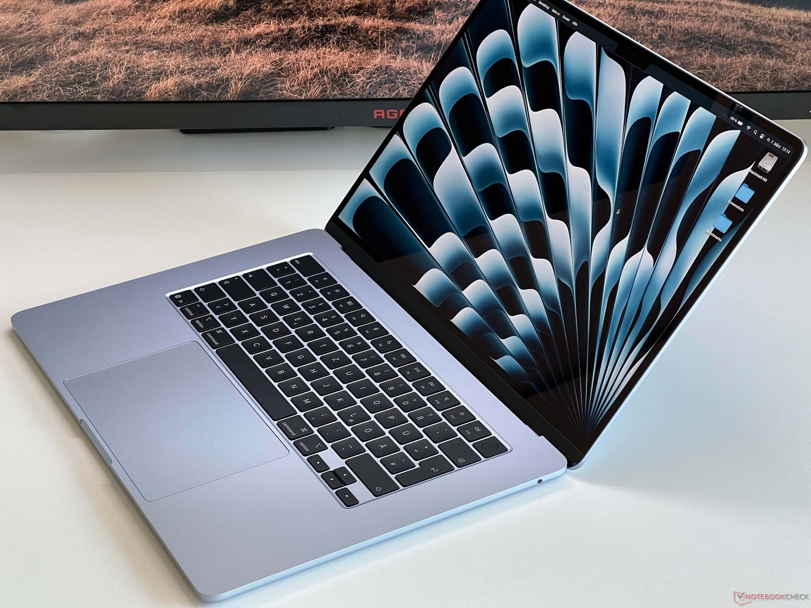 The MacBook Air 15 M5 in action, playing Assassin's Creed Shadows at over 30 fps, with a colourful and vibrant display, showcasing its impressive gaming capabilities in the UK