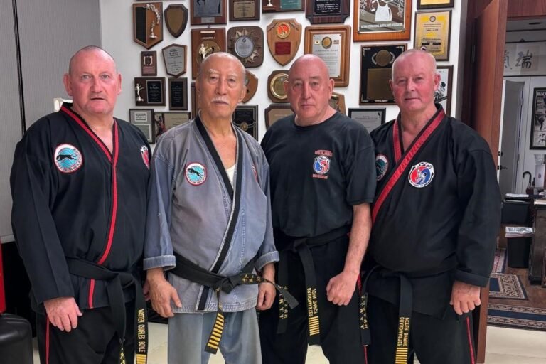 Inverclyde Tae Kwon Do students with Master Boyle