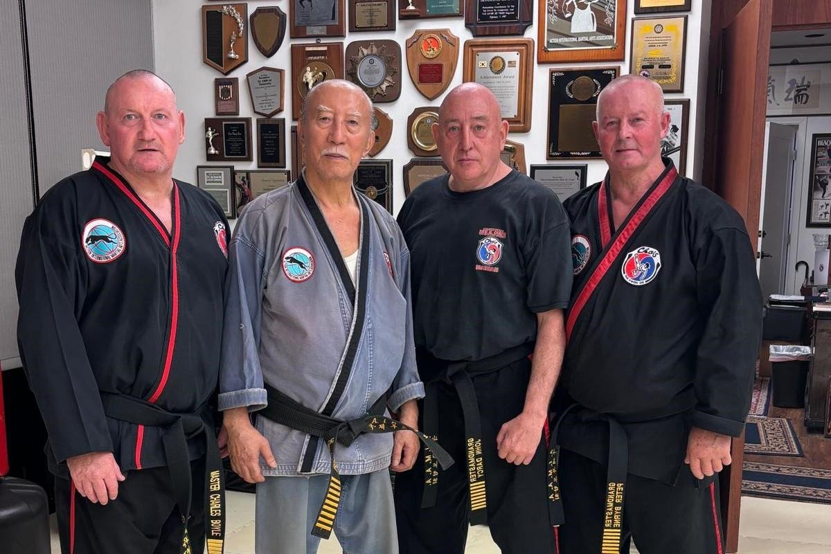 Inverclyde Tae Kwon Do students with Master Boyle