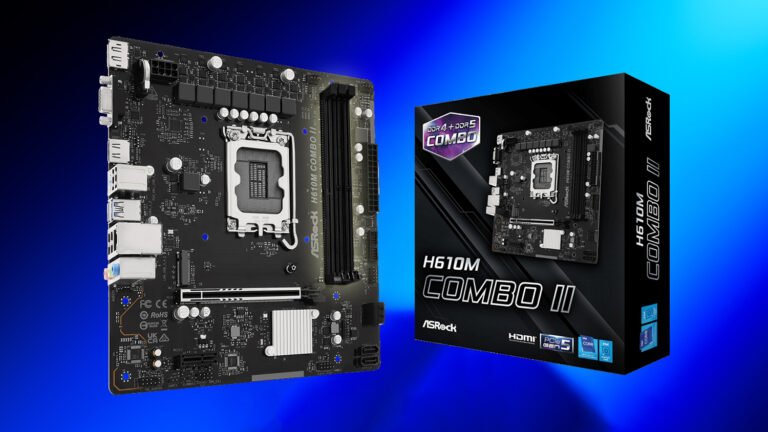 The ASRock H610M COMBO II motherboard features both DDR4 and DDR5 DIMM slots, providing flexibility and future-proofing for UK PC users, with a compact Micro-ATX design and competitive pricing, making it an attractive option for those looking to build or upgrade a PC