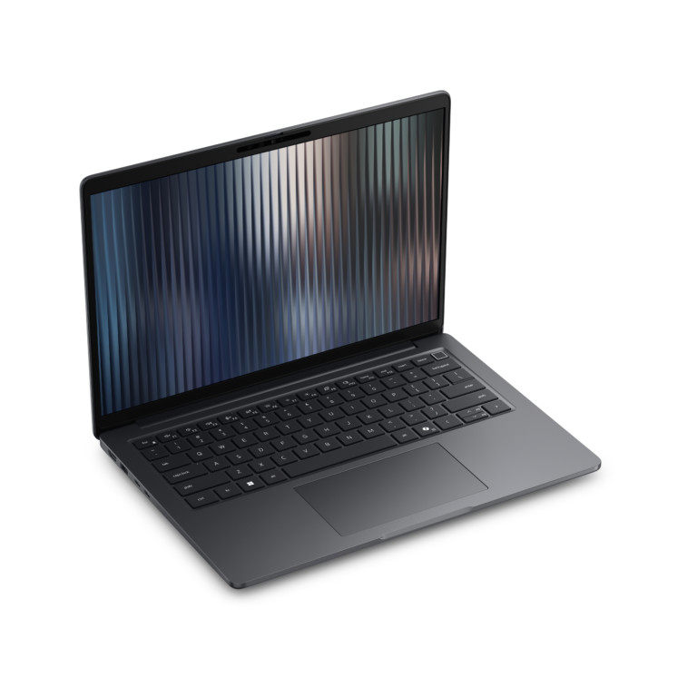 The new Dell Pro 3 series laptop with Intel Lunar Lake processor, featuring a sleek design and vibrant colour display, perfect for UK businesses and individuals looking for affordable yet powerful laptops