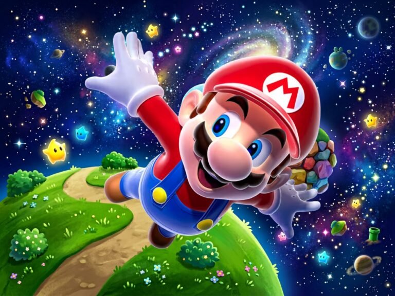 A screenshot of a 3D Mario game, showcasing the colourful and vibrant gameplay, with Mario jumping and exploring a beautiful virtual world, highlighting the exciting possibilities of a new 3D Mario game for the Switch 2 console in the UK