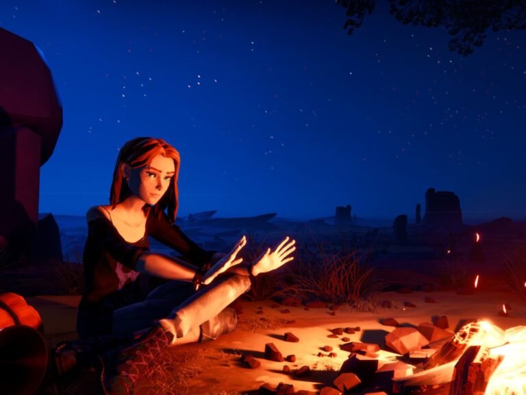 A screenshot of the game Road 96, featuring a character standing in front of a car, with a cityscape in the background. The game's vibrant colour palette and detailed graphics bring the world of Petria to life. With its engaging storyline and immersive gameplay, Road 96 is a must-play for gamers in the UK.