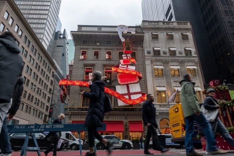 Holiday debt concept with credit cards and gifts