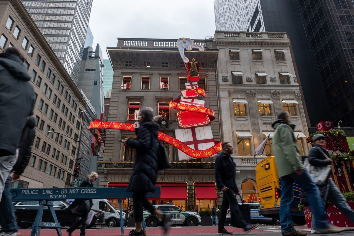 Holiday debt concept with credit cards and gifts