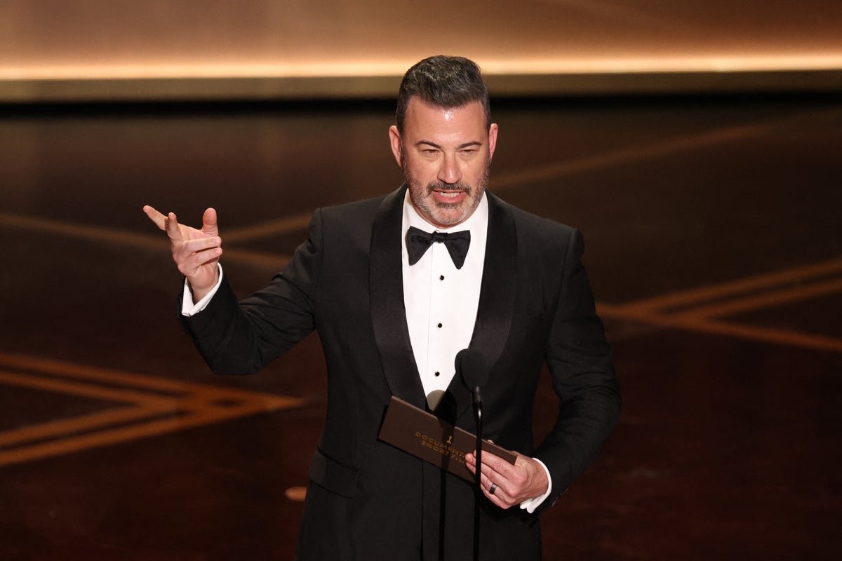 Jimmy Kimmel at the Oscars, with a caption that reads 'Jimmy Kimmel's joke sparked a White House meltdown'