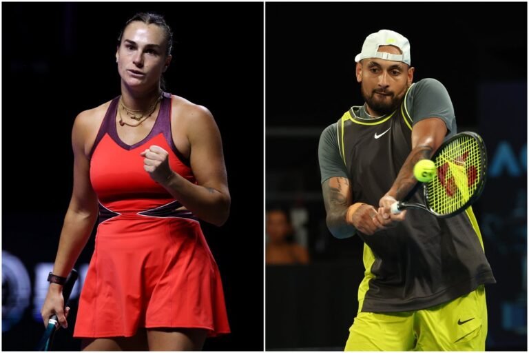 Nick Kyrgios and Aryna Sabalenka in tennis action