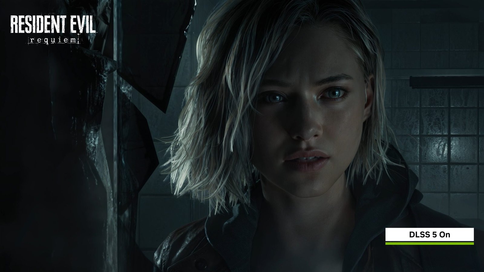 NVIDIA DLSS 5 logo with a background of enhanced gaming graphics, showcasing the technology's ability to improve image quality and performance in the UK gaming industry