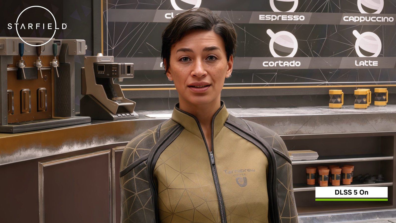 A UK gamer sitting in front of a computer with a stunning visual display, courtesy of DLSS 5, with a mix of colourful graphics and realistic scenery, showcasing the technology's potential to enhance gaming experiences in the UK