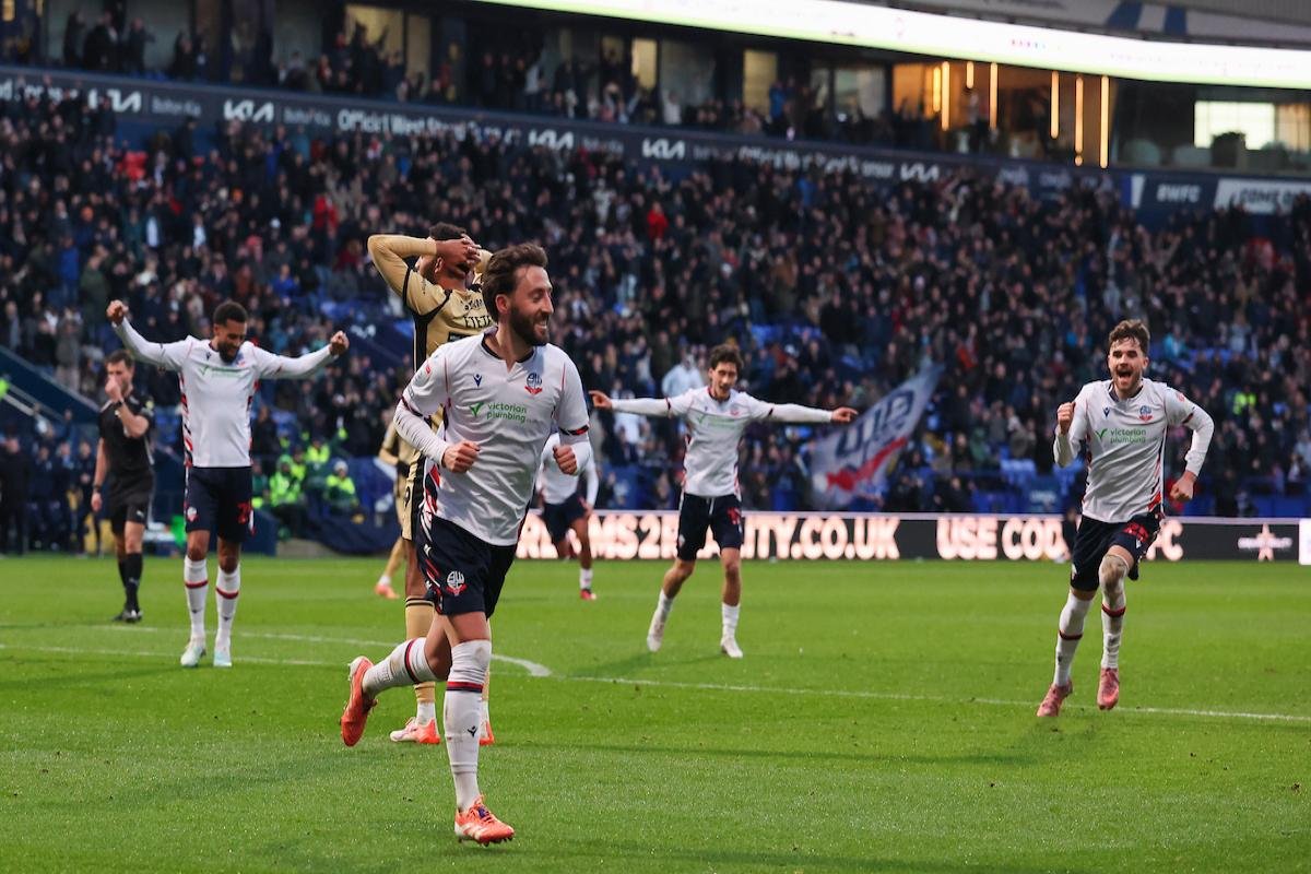 Bolton Wanderers football team in action