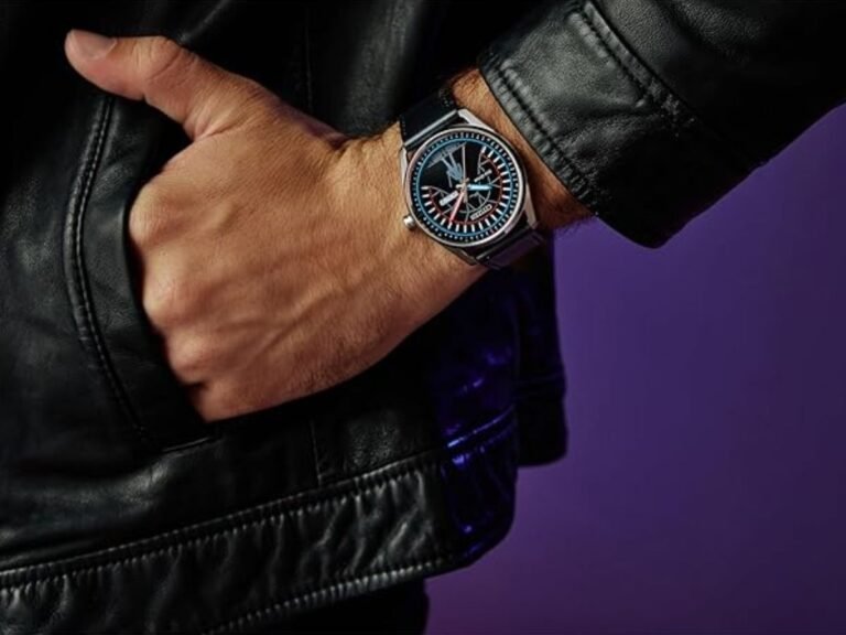 The Citizen Star Wars Duel watch features a dramatic black dial with images of Luke Skywalker and Darth Vader, set against a backdrop of stars and planets, with vibrant colours and intricate details, making it a must-have for Star Wars enthusiasts in the UK