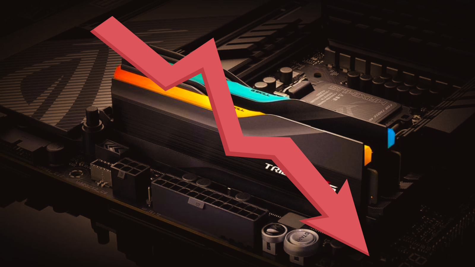 DDR5 Memory Prices Plummet in the UK: What's Behind the Sudden Drop? 1 A close-up of a DDR5 memory module, with a cityscape in the background, symbolising the intersection of technology and innovation, with the primary keyword 'DDR5 memory' naturally included