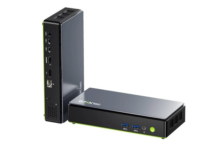 The GMK NucBox K13, a sleek and powerful device with a focus on CPU performance, available in the UK with a stunning colour scheme and impressive specs, perfect for those who need rapid processing and a reliable computer