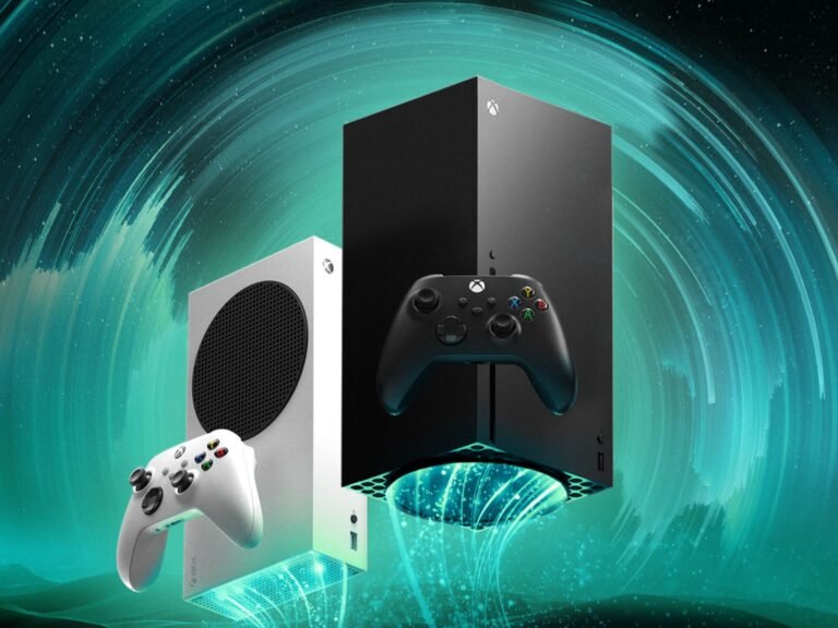 Xbox Series X console with controller, featuring a discounted price tag, a welcome surprise for UK gamers looking for affordable gaming options, with a focus on Microsoft's gaming hardware business