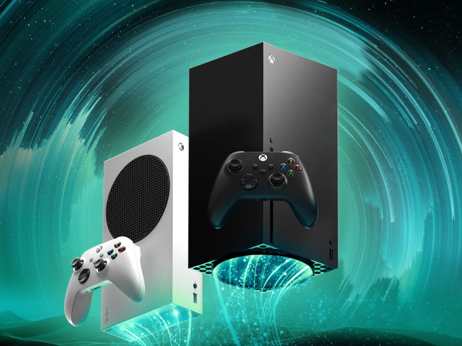 Xbox Series X console with controller, featuring a discounted price tag, a welcome surprise for UK gamers looking for affordable gaming options, with a focus on Microsoft's gaming hardware business