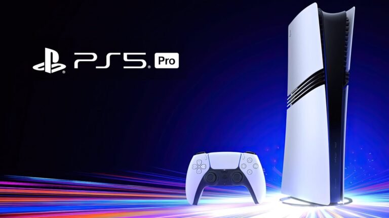 The PS5 Pro console with a stunning 4K display, showcasing the Enhance PSSR Image Quality feature in action, with vibrant colours and detailed graphics, a must-have for UK gamers looking for a premium gaming experience