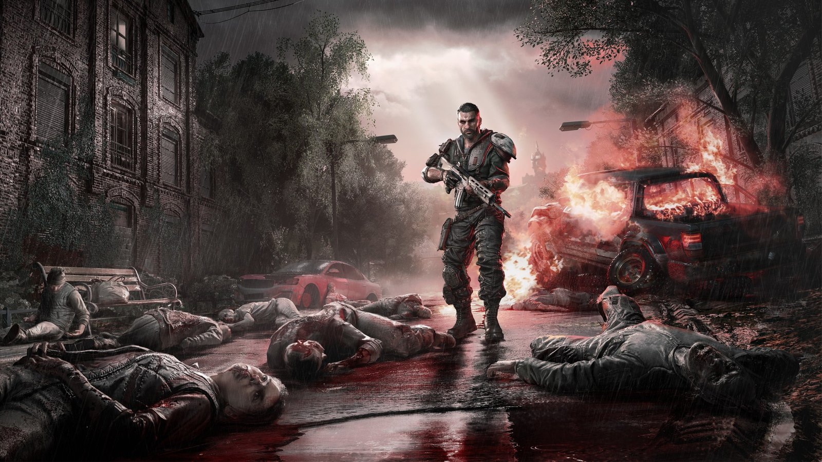 A screenshot of Dying Light: The Beast Restored Land Edition, showing the new survival mode in action, with a character navigating a post-apocalyptic landscape in the UK, highlighting the game's intense gameplay and thrilling action