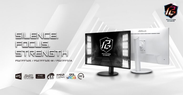 ASRock Phantom Gaming IPS monitor with 240Hz refresh rate, featuring a sleek and ergonomic design, perfect for competitive gaming in the UK, with a focus on IPS technology and high refresh rates