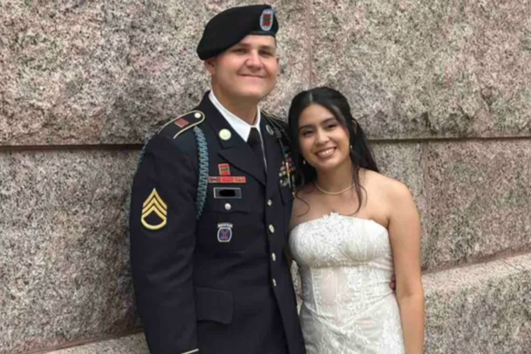A photo of a US Army sergeant and his wife, with a caption describing the incident and the primary keyword, ICE arrests, in a descriptive and natural way, highlighting the emotional impact of the event on the couple and their loved ones