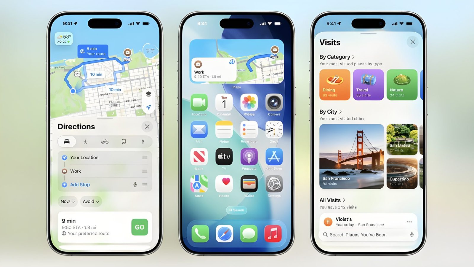 Apple Maps on an iPhone screen with a red pin marking a location, symbolising the company's shift towards advertising in its mapping app, a move that may impact user behaviour and privacy in the UK