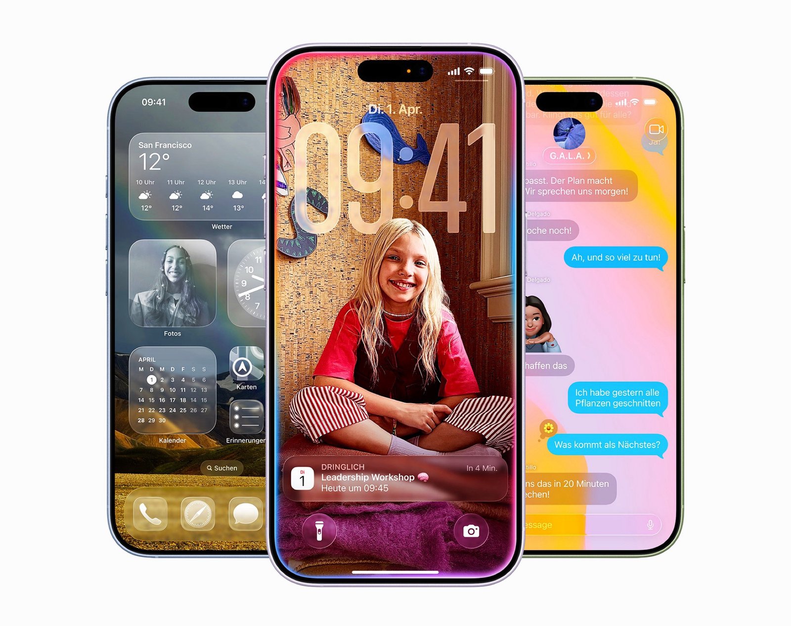 An Apple iPhone displaying the new music widget on its home screen, with a pair of AirPods Max 2 in the background, highlighting the device's enhanced audio capabilities with the latest iOS 26.4 update