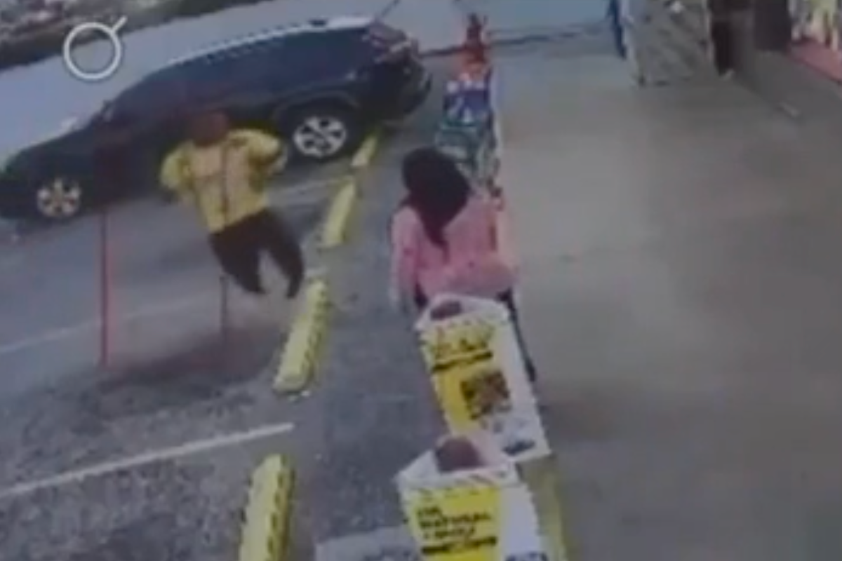 A screenshot of Trump's Truth Social post showing the unedited video of the woman's murder in Florida, with a red flag indicating the disturbing content and the need for social media regulation, as people analyse the behaviour and colour of the content shared online