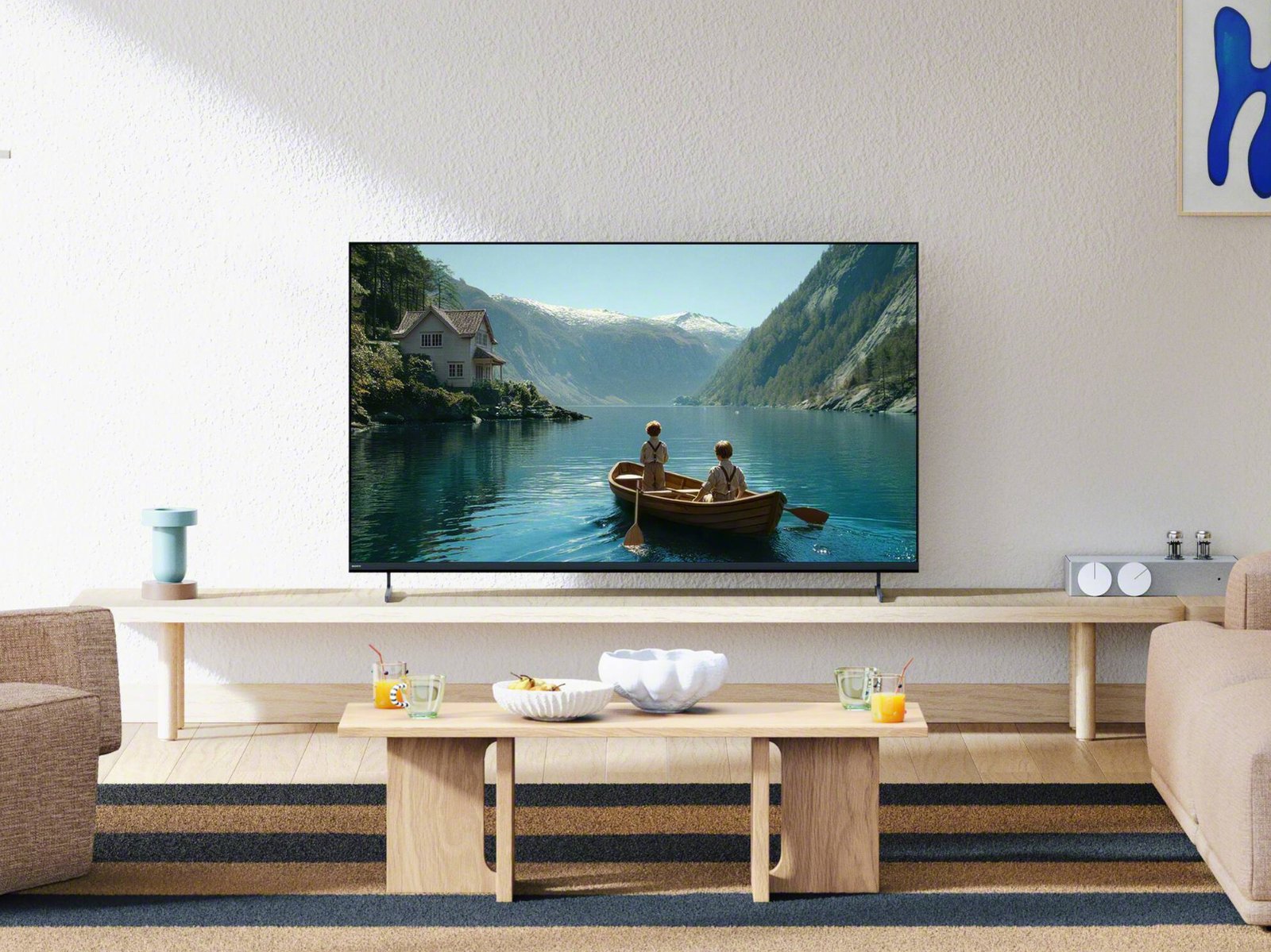 Sony Bravia TV with 4K and 120 Hz panel, featuring Google TV and HDMI 2.1 ports. The TV has a sleek and modern design, with a slim profile and advanced sound system. It is available in various sizes, including 50-inch, 75-inch, and 100-inch models.
