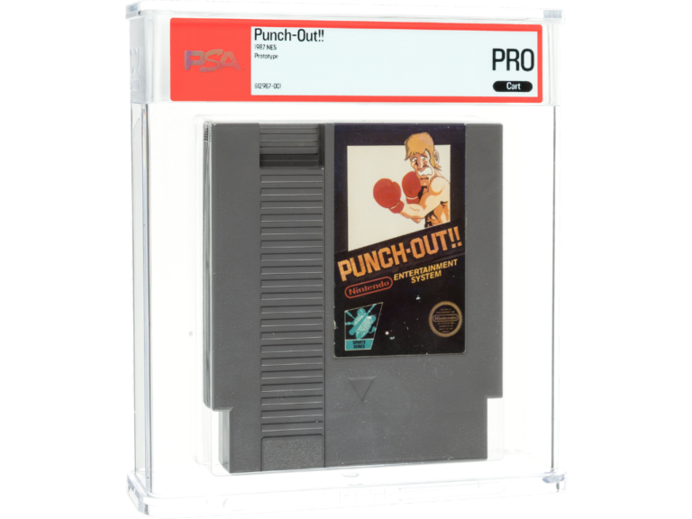 Ultra-rare Punch-Out!! ROM cartridge featuring Mike Tyson, with a unique roster and arcade-era character names, found in the UK