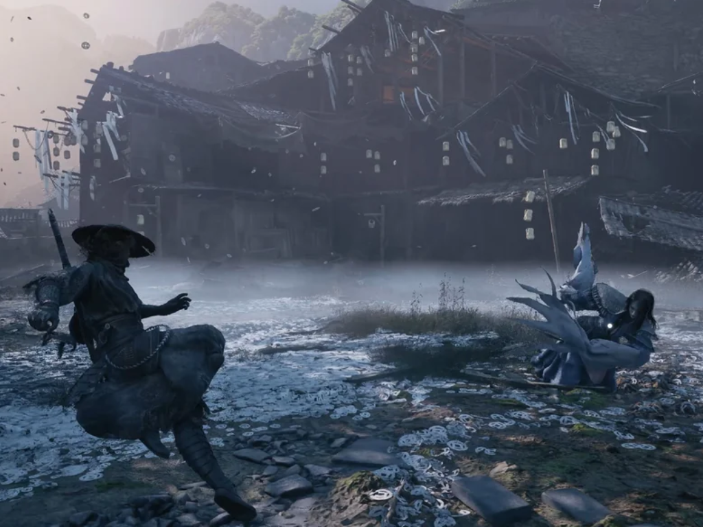 Phantom Blade Zero's distinctive Kungfupunk aesthetic, featuring a blend of traditional and modern elements, with a focus on human-created assets and attention to detail, set in the UK gaming scene