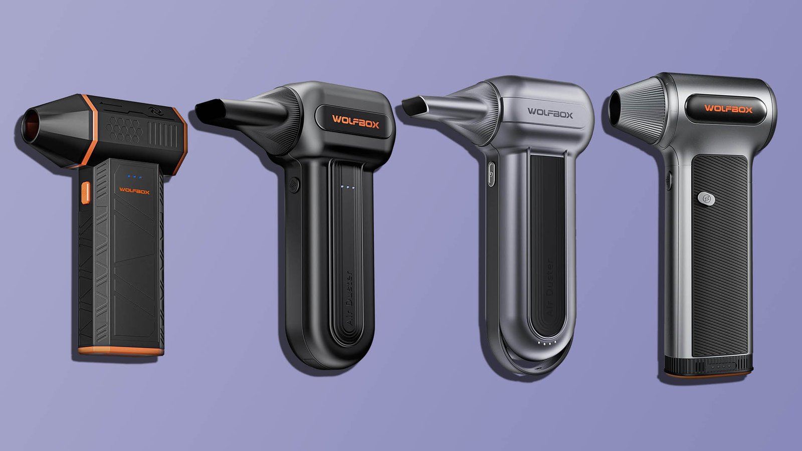 A person holding a WOLFBOX portable air blower, with a background of a workshop in the UK. The blower is black and red in colour, with a robust design that can withstand rough handling. The image showcases the product's features and benefits, including its ease of use and powerful performance. With a WOLFBOX portable air blower, you can enjoy a reliable and efficient blowing experience, perfect for various tasks and applications.