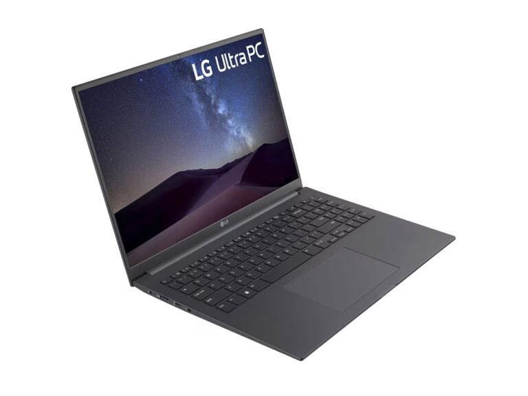 The LG UltraPC 16 laptop, featuring a stunning 16-inch display, 16 GB of RAM, and 512 GB of storage, all at an affordable price, making it a top choice for those seeking a budget-friendly laptop in the UK