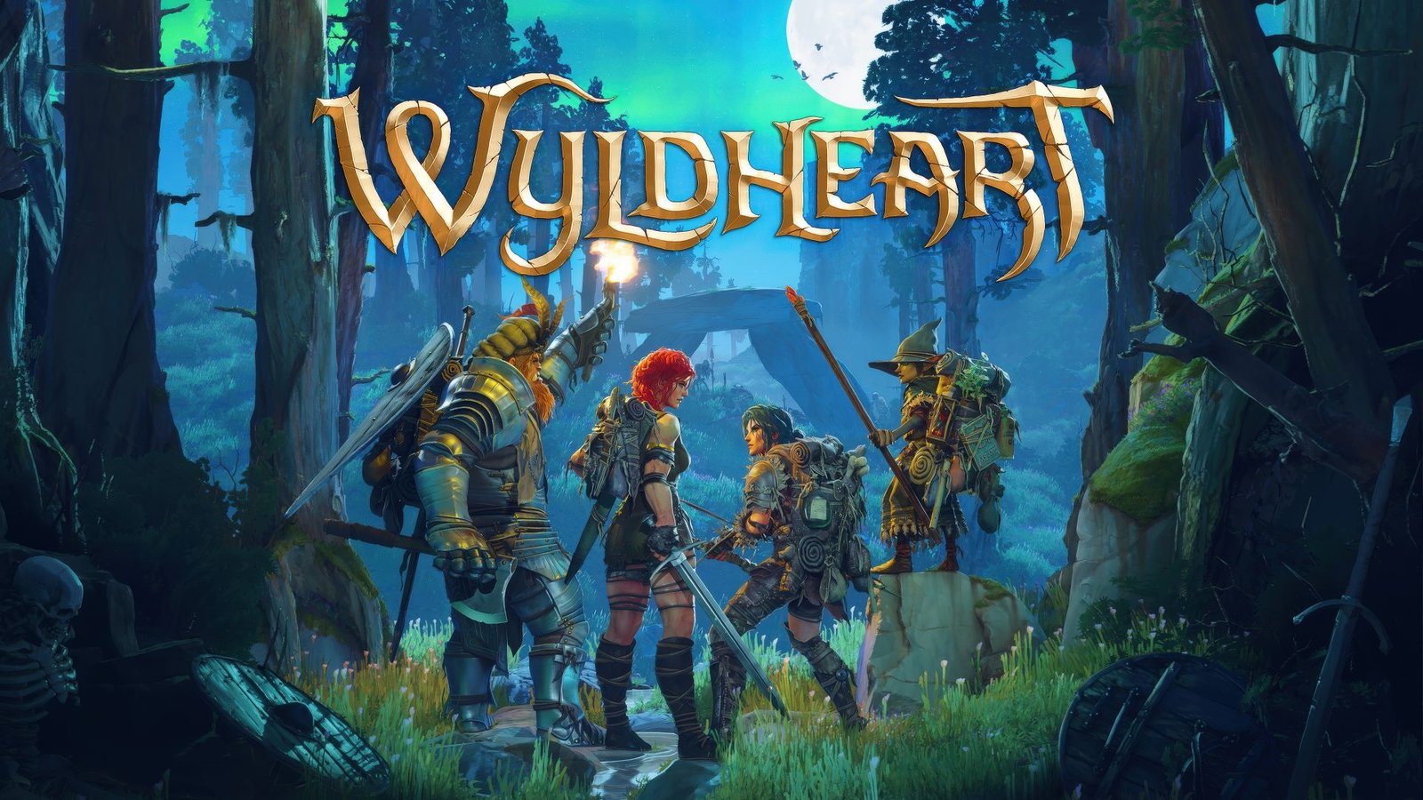 Wyldheart gameplay screenshot featuring a group of players exploring a dungeon, with a legendary mace in the centre, showcasing the game's cosy atmosphere and intricate details, with a natural and immersive environment that draws players in