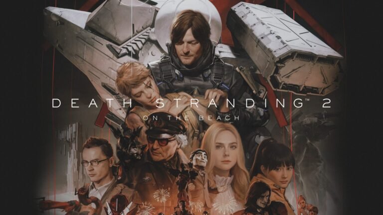 Death Stranding 2 screenshot showing the game's stunning colour palette and intricate details, with the main character navigating a complex world, showcasing the game's ability to analyse player behaviour and adapt to their needs