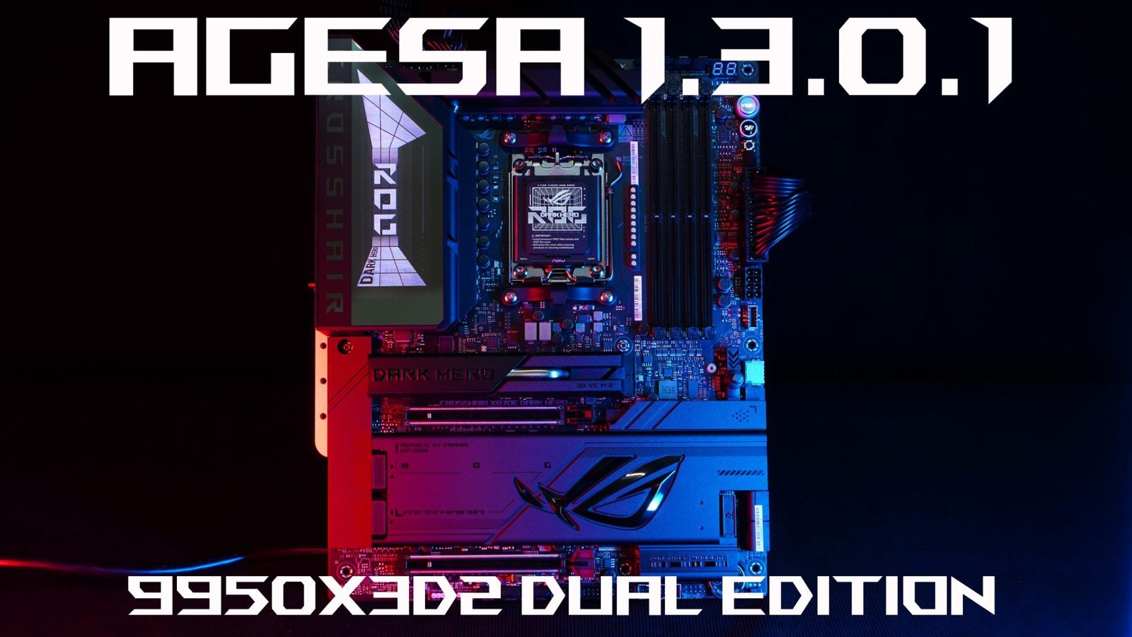 ASUS X870 motherboard with AGESA 1.3.0.1 BIOS firmware, featuring AMD Ryzen 9 9950X3D2 Dual Edition CPU, with dual 3D V-Cache stacks and 200W TDP, available in the UK