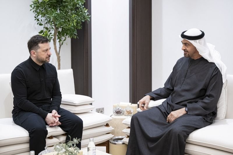 Ukrainian President Volodymyr Zelenskiy meeting with UAE and Qatari officials to discuss defence cooperation, a significant development in the region's geopolitical landscape, with a focus on defence cooperation