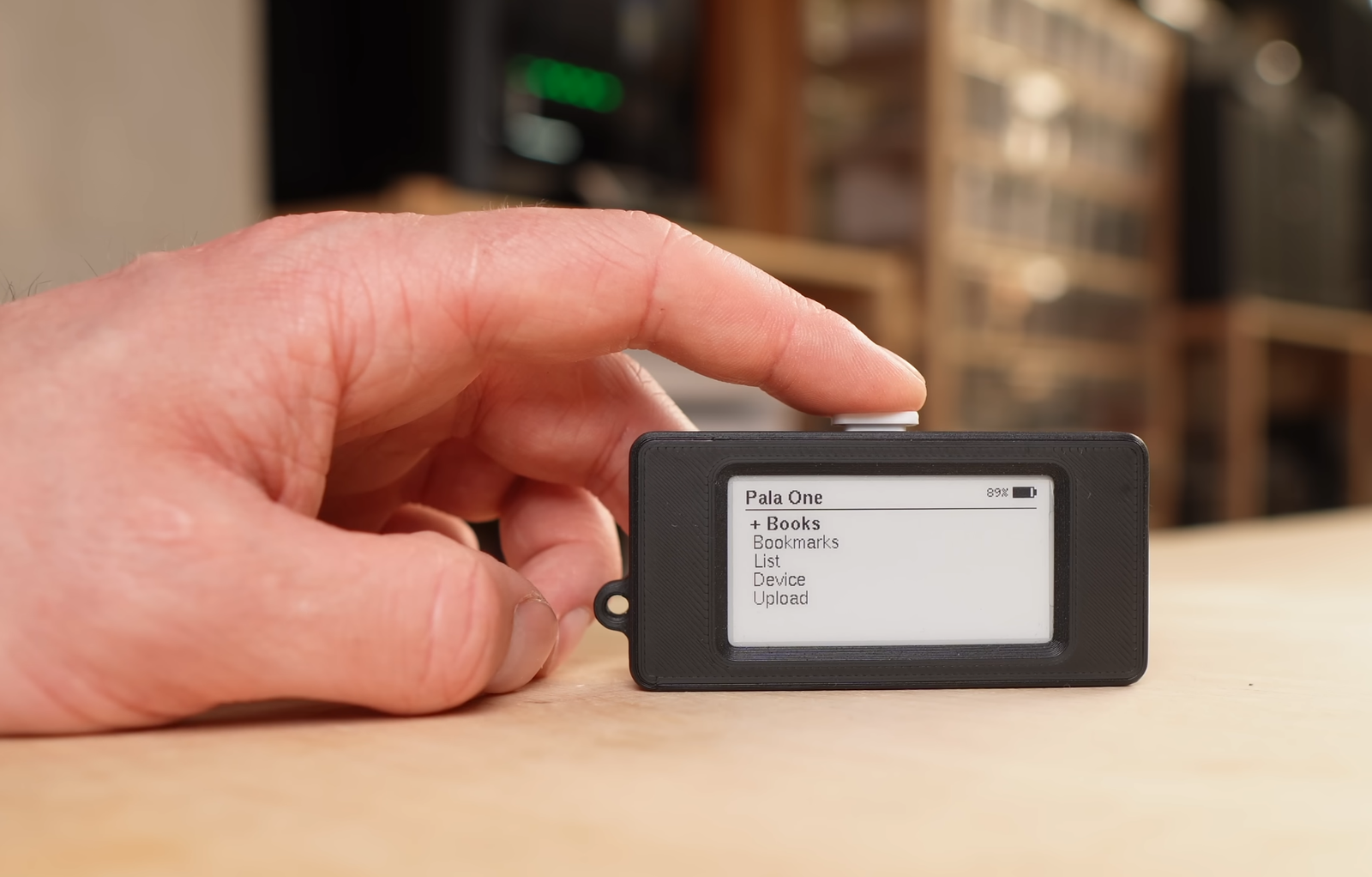 A close-up of the £30 DIY e-reader, showcasing its compact design and e-paper display, perfect for book lovers in the UK