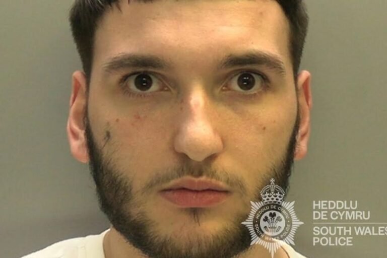 A person holding a phone with a SIM card, symbolising the SIM card switching technique used by criminals to avoid detection, with a cityscape in the background, representing the urban environment where such crimes often take place