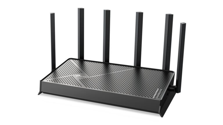 The TP-Link Archer BE600 Wi-Fi 7 router, featuring six high-gain antennas and a sleek design, offers extended range and exceptional downlink performance, making it perfect for UK homes and offices