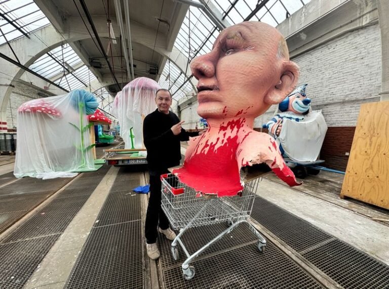 A Russian court has convicted a German sculptor in absentia for depicting President Putin and a patriarch in a sex act, sparking controversy and raising concerns about artistic freedom and censorship in Russia, with the sculptor's artwork being seen as a commentary on the close relationship between the Russian government and the Orthodox Church