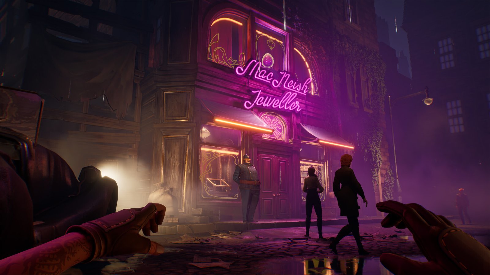 Deus Ex Creator's Thick as Thieves Now Co-op Focused in the UK 1 A group of friends playing Thick as Thieves together, exploring the game's immersive world and completing challenging co-op missions, with a focus on stealth and strategy in the UK gaming scene
