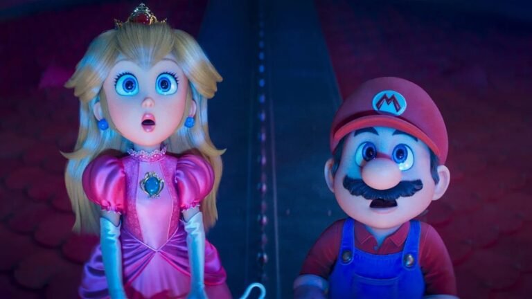 The Super Mario Bros film franchise has taken the UK by storm, with the latest movie smashing box office records and bringing in a staggering $372.5 million worldwide, featuring Mario and Luigi in their iconic red hats and blue overalls, standing in front of a colourful Mushroom Kingdom landscape, with a bright blue sky and fluffy white clouds, surrounded by pipes, question mark blocks, and power stars, showcasing the film's stunning visuals and faithful adaptation of the beloved video game characters and worlds