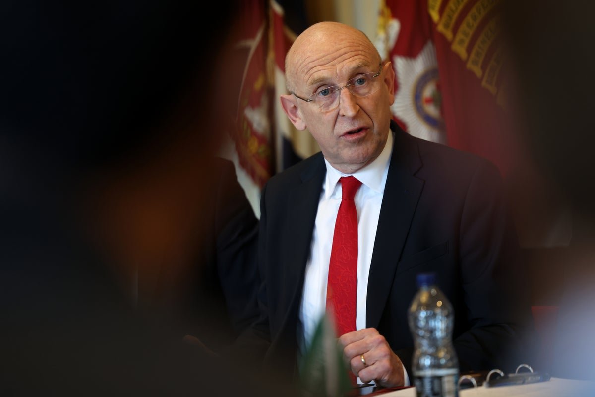 A UK military base with soldiers and equipment, symbolising the country's defence and security capabilities, with a focus on the war footing plans and Iran conflict